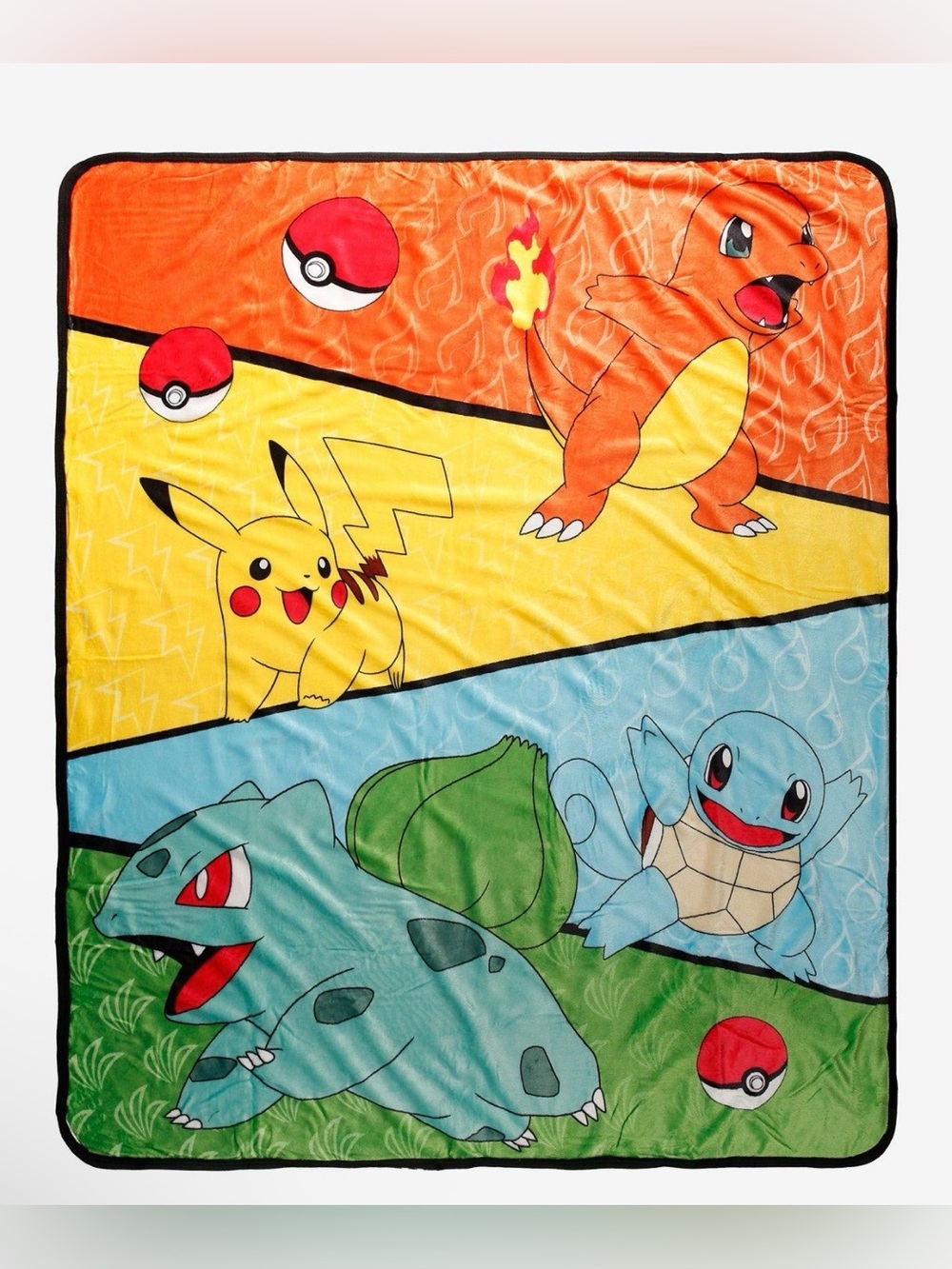 Pokémon Plush Graphic Throw Blanket with Pikachu and Friends- New